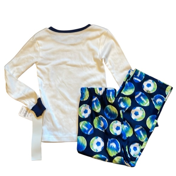 Carter's Snoring Touchdown Pajama Set - Blue, Green, and White‎ - Picture 6 of 9